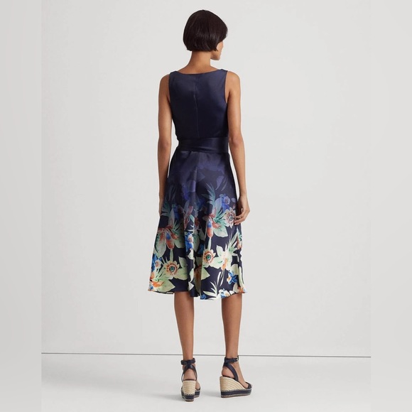 NEW L.Ralph Lauren Floral Charmeuse Dress, Size 6, New w/Tag Retail $225 , €229 - Picture 4 of 8